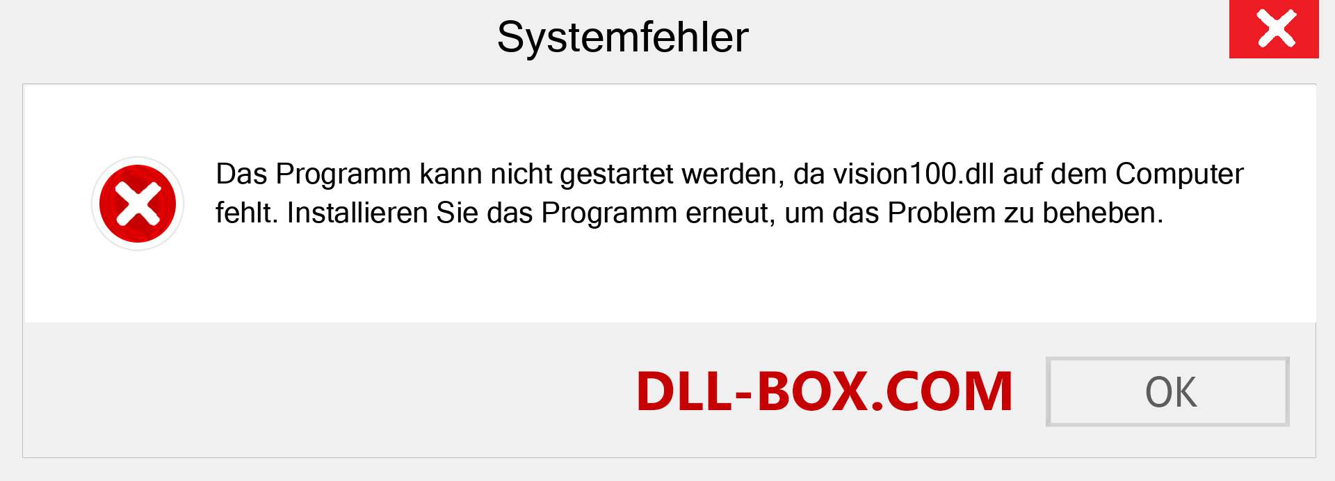 vision100.dll-Datei fehlt?. Download für Windows 7, 8, 10 - Fix vision100 dll Missing Error unter Windows, Fotos, Bildern