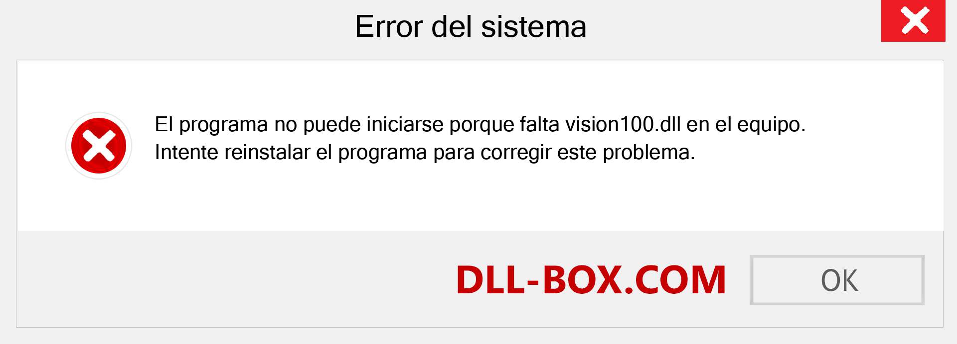 ¿Falta el archivo vision100.dll ?. Descargar para Windows 7, 8, 10 - Corregir vision100 dll Missing Error en Windows, fotos, imágenes