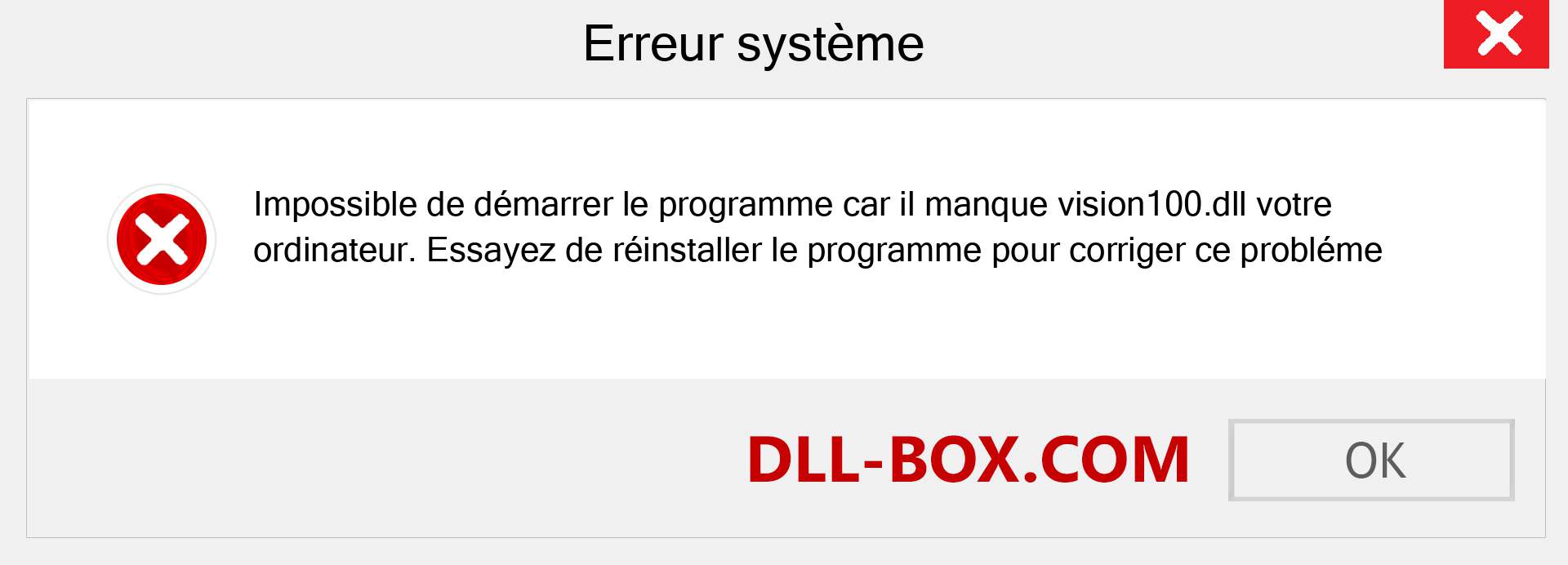 Le fichier vision100.dll est manquant ?. Télécharger pour Windows 7, 8, 10 - Correction de l'erreur manquante vision100 dll sur Windows, photos, images